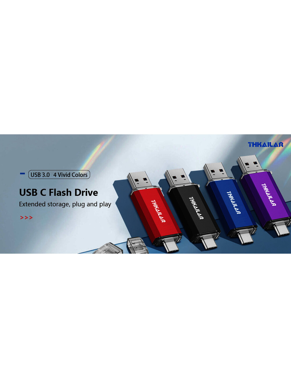 THKAILAR 64GB USB Flash Drive-USB Stick 3.0 for External Storage Data 2 in 1...